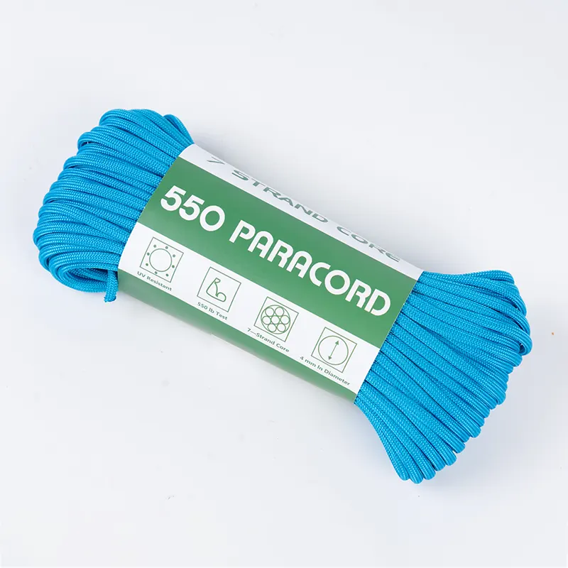 Паракорд із 7 ниток із поліестеру 4 мм Solid Lake Blue 550
